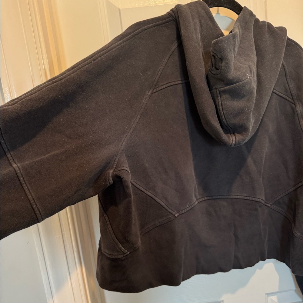 Lululemon Black Zip-Up Oversized Crop Scuba Hooded Jacket Size XL/XXL - Picture 8 of 15